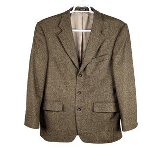 John Ashford Mens 41R Brown Soft Wool Camelhair Blend Tweed Sport Coat Old Money